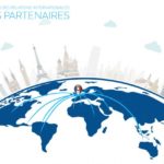 Illustration d'un globe avec des monuments du monde