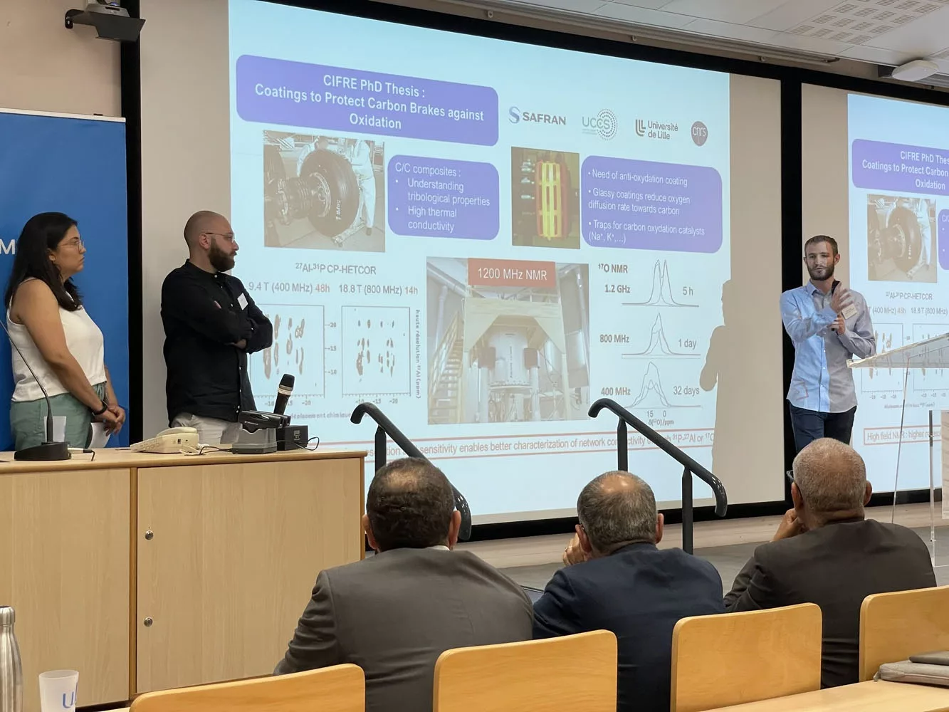 Photo d'une conférence en amphi lors de la 1re Rencontre Universités - Entreprises
