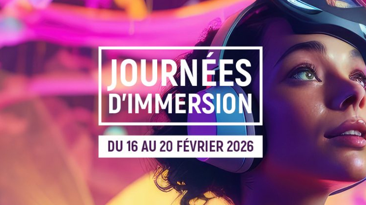 Visuel des Journées d'immersion avec une jeune fille avec un casque audio