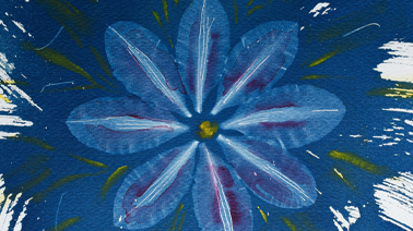 Visuel abstrait d'une fleur à la peinture