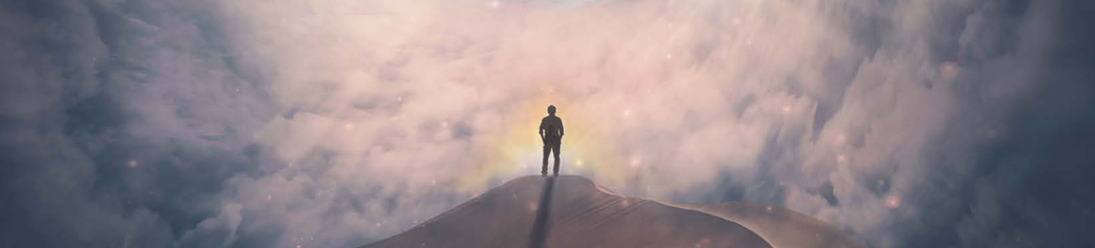 Illustration d'un homme au sommet d'une dune