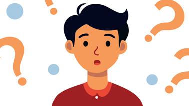 Illustration d'un étudiant se posant des questions