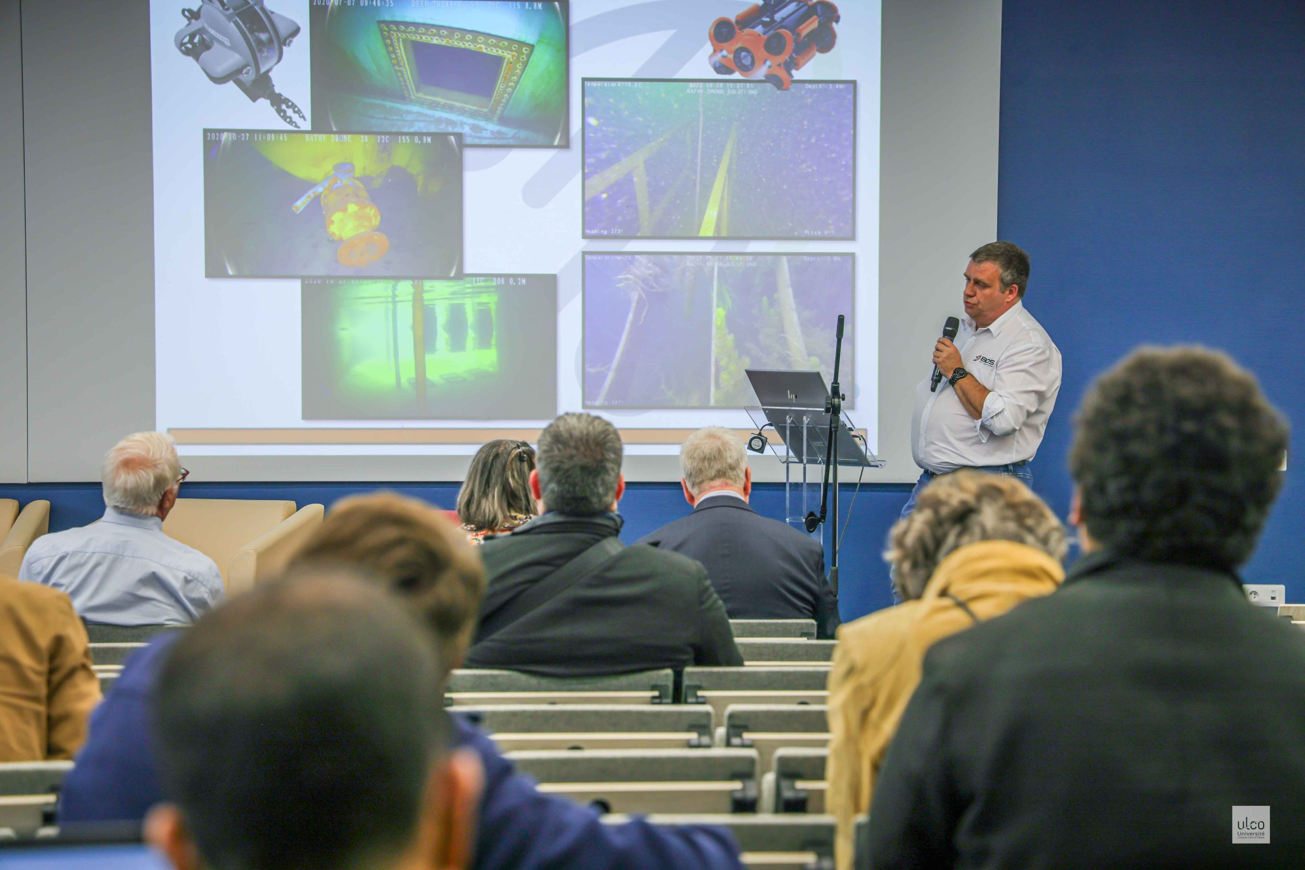 Photo de la conférence des journées d’échanges autours de la Recherche et innovation au service des mobilités autonomes à l’ULCO