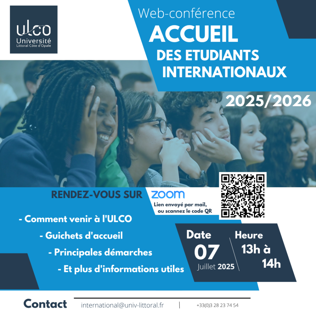 Affiche web conférence Bandeau accueil des étudiants internationaux 2025