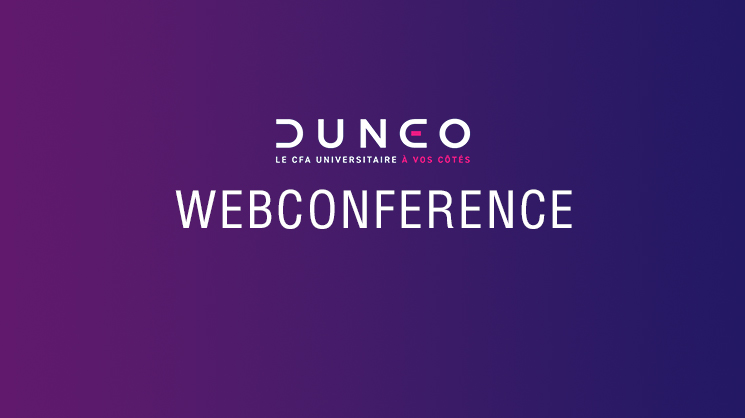 Vignette pour les webconférences avec le logo de Dunéo