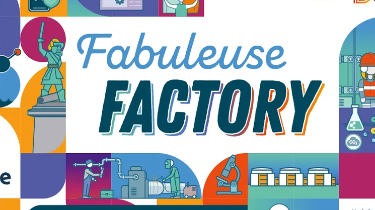 Affiche colorée de la Fabuleuse factory 2025