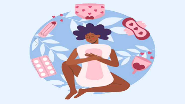 Visuel illustrant l'hygiène et la santé au féminin