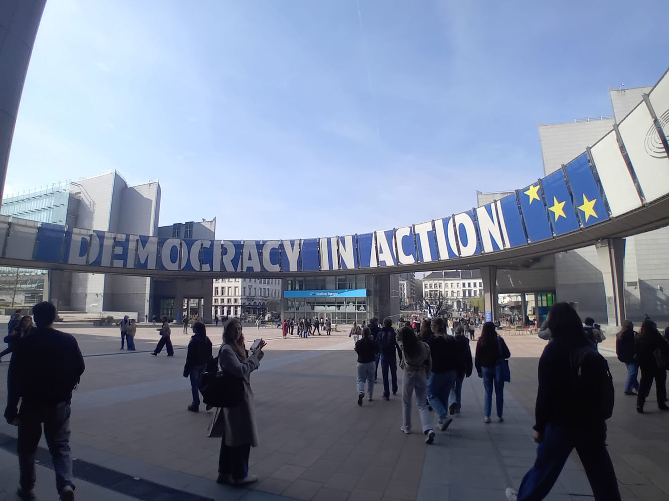 Photo d'étudiants en visite à Bruxelles