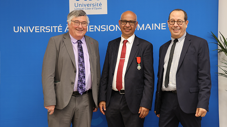 M. Christian Morzewski et M. Pasquale Mammone, anciens présidents de l'université d'Artois avec M. Hassane Sadok